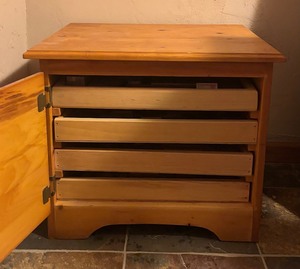 lot 401 image: Wooden Cabinet with Trays Full of Crafting Stamps