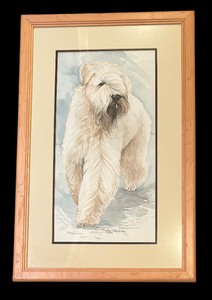 lot 375 image: Original Soft Coated Wheaton Terrier Painting by Martha Van Loan
