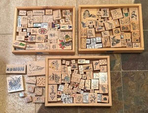 lot 406 image: Assorted Crafting Stamps with Organizational Trays