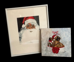 lot 408 image: Festive Painting and Print by Helen J Moreland