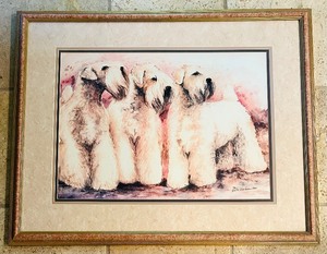 lot 388 image: Framed Limited Edition 1990 Dog Portrait by Martha Van Loan