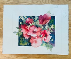 lot 257 image: Floral Original Art