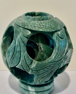 lot 247 image: Green Carved Stone Art
