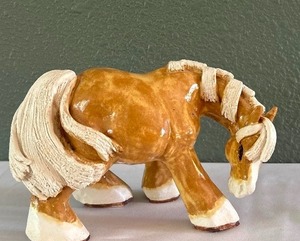 lot 217 image: Handcrafted Ceramic Horse Figurine