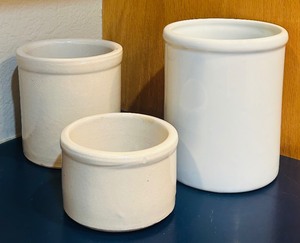 lot 243 image: Three Pottery Vases  Jars Including Roseville Pottery