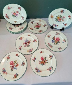lot 201 image: Set of 11 Vintage  Coalport Porcelain Plates, Old Designs 10.5 Diameter