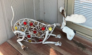 lot 98 image: Colorful White Metal Dog Figurine