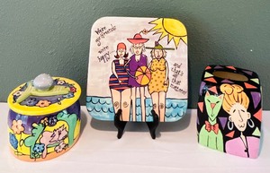 lot 91 image: Cheri Doyle Hand-painted Ceramic Art Pieces Collection