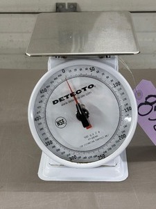 lot 6 image: MSRP $360 Detecto PT500RK Top Loading Dial Scale offers reliable accuracy with easy-to-read rotating dial. Perfect for food portions, shipping, and more. Compact and versatile, this mechanical portion scale is built to perform. Great condition