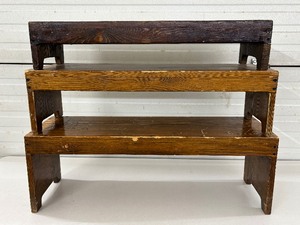 lot 37 image: Lot of 3 Step Stools in Various Sizes, sturdy and reliable for everyday use. Great condition with stable steps to help reach higher places safely. Perfect for home, office, or workspaces needing easy, secure access to shelves or equipment.