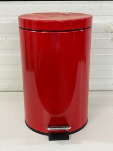 lot 40 image: Tough Guy 4PGJ2 3.5 Gallon Medical Waste Container  Red  Safely Dispose Of Medical Waste With Ease. Features Hands-Free Foot Pedal, Compact Design, And Durable Construction -Excellent Condition