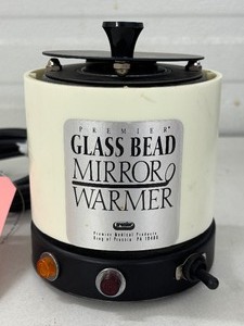 lot 69 image: Premier Glass Bead Mirror Warmer Heats Medical Mirrors Fast To Prevent Fogging Thermostatically Controlled 200°-250°F For Clear ENT Exams. Hinged Lid For Easy Access, Cool Touch Exterior.