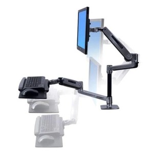 lot 10 image: MSRP $700 NEW IN BOX High Quality Ergotron WorkFit-LX Sit-Stand Desk Mount System - Electronics Pictured In Stock Pics Not Included