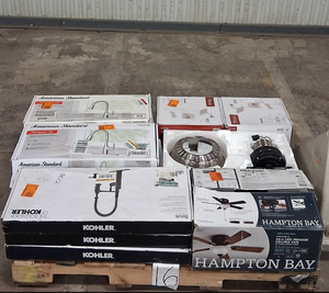 lot 16 image: HUGE LOT of Lighting, Ceiling Fans, Recessed Lights Misc Hampton Bay, Hunter, Progress Lighting, Plumbing, Kitchen & Bathroom Faucets, Showers, Valves and much MORE - For Parts - Sells GREAT on eBay