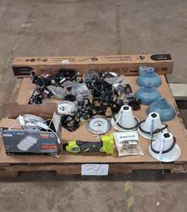 lot 36 image: HUGE LOT of Lighting, Ceiling Fans, Recessed Lights Misc Hampton Bay, Hunter, Progress Lighting, Plumbing, Kitchen & Bathroom Faucets, Showers, Valves and much MORE - For Parts - Sells GREAT on eBay