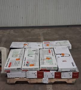 lot 15 image: HUGE LOT of Lighting, Ceiling Fans, Recessed Lights Misc Hampton Bay, Hunter, Progress Lighting, Plumbing, Kitchen & Bathroom Faucets, Showers, Valves and much MORE - For Parts - Sells GREAT on eBay