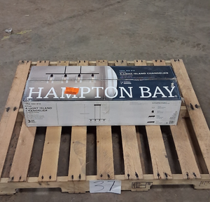 lot 37 image: Hampton Bay 4-Light Island Chandelier Black Color Modern