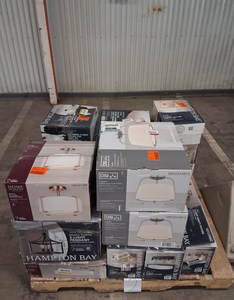 HUGE LOT of Lighting, Ceiling Fans, Recessed Lights Misc Hampton Bay, Hunter, Progress Lighting, Plumbing, Kitchen & Bathroom Faucets, Showers, Valves and much MORE - For Parts - Sells GREAT on eBay!!