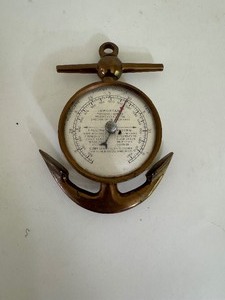Vintage Swift & Anderson Brass Anchor Barometer