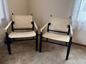 Pair of 1950s Cream Cloth Goldmedal Chair Co. Chairs Style Kare Klimt