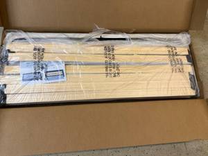 lot 6 image: Full Sized Upholstered Platform Bed Frame - Beige