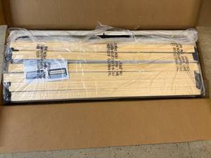 lot 8 image: Full Sized Upholstered Platform Bed Frame - Beige