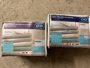 lot 27 image: 2 Luxury 4pc Sheet Set Collections - King and Split King