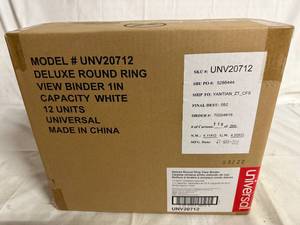 lot 80 image: 12 Universal 1in White Round Ring Binders