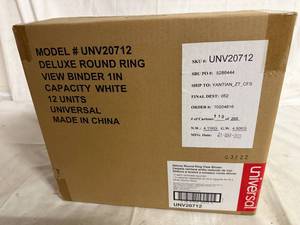 lot 85 image: 12 Universal 1in White Round Ring Binders
