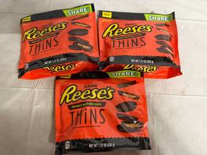 lot 143 image: 3 Bags of Dark Reeses Thins