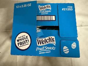 lot 159 image: 12 Bags of Welchs Fruit Snacks Mixed Fruit