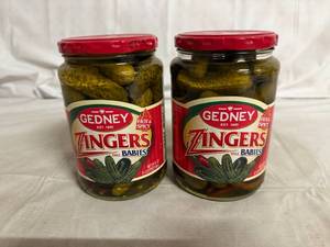 lot 192 image: 2 Jars of Gedney Zingers Babie Pickles