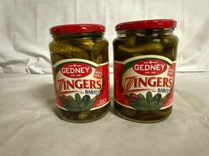 lot 198 image: 2 Jars of Gedney Zingers Babie Pickles