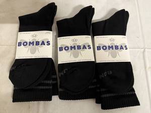 lot 70 image: 3 Pair of Black Bombas Socks - Large