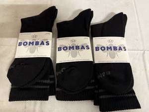 lot 72 image: 3 Pair of Black Bombas Socks - Large