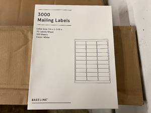 lot 292 image: 9000 Baseline Mailing Labels - 1 x 2 58