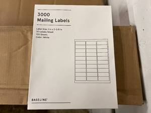 lot 293 image: 9000 Baseline Mailing Labels - 1 x 2 58