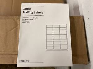 lot 294 image: 9000 Baseline Mailing Labels - 1 x 2 58