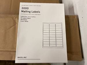 lot 298 image: 9000 Baseline Mailing Labels - 1 x 2 58