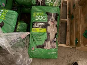 lot 8 image: 50lbs Good Dog Performance Formula Dog Food
