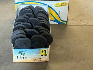 lot 26 image: Box of Ladies Flip Flops