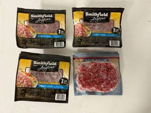 lot 60 image: L. 4x 1lb Cubed Ham-Smithfield Anytime Favorites