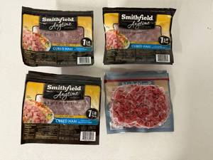 lot 62 image: L. 4x 1lb Cubed Ham-Smithfield Anytime Favorites