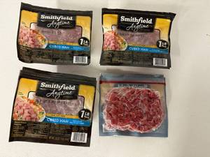 lot 63 image: L. 4x 1lb Cubed Ham-Smithfield Anytime Favorites