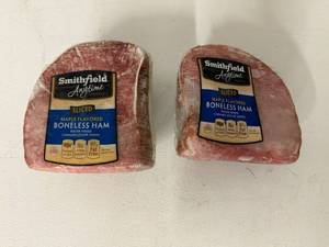lot 69 image: E. 4.80lbs Smithfield Sliced Boneless Ham-Maple Flavored