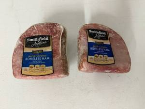 lot 73 image: E. 4.75lbs Smithfield Sliced Boneless Ham-Maple Flavored