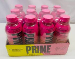 lot 360 image: 12x 16.9oz Prime Hydration-Strawberry Banana