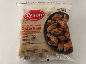 lot 200 image: K. 5lbs Tyson Chicken Wings