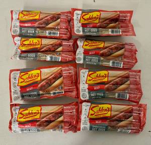 lot 192 image: 8x 6ct Frozen Sahlens Beef Franks