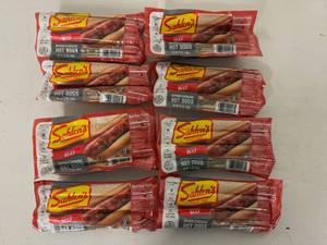 lot 194 image: 8x 6ct Frozen Sahlens Beef Franks